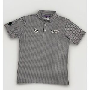 NEW Beams Japan‎ Golf Polo Shirt Purple Label Button Classic Blue Stripes Mens M